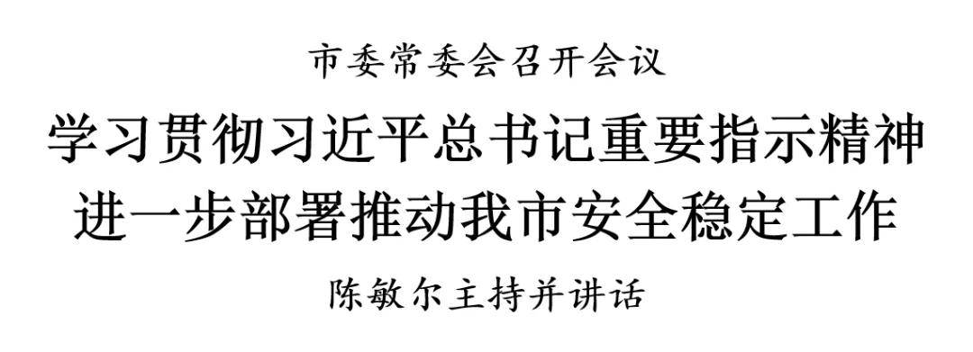 天津：学习贯彻习近平总书记重要指示精神，进一步部署推动我市安全稳定工作