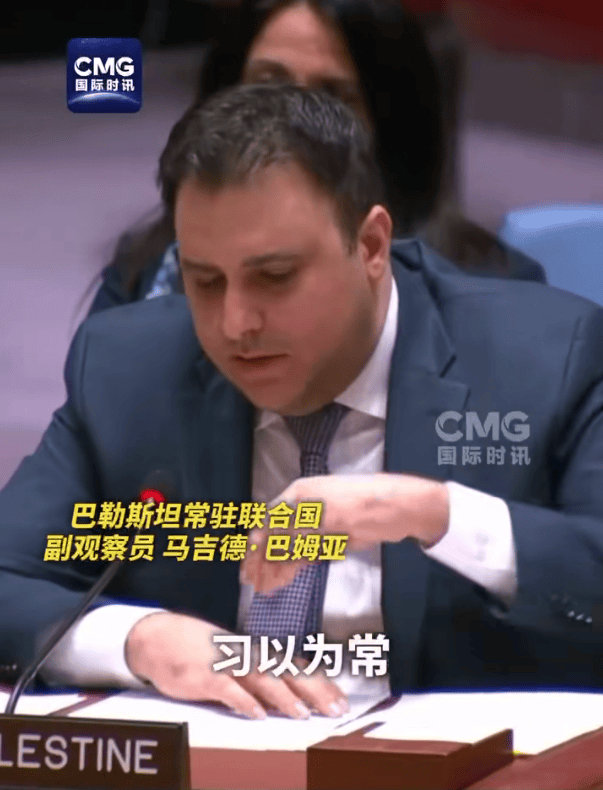 巴勒斯坦代表捶桌怒斥美国：“我们也是人，应该被平等对待”